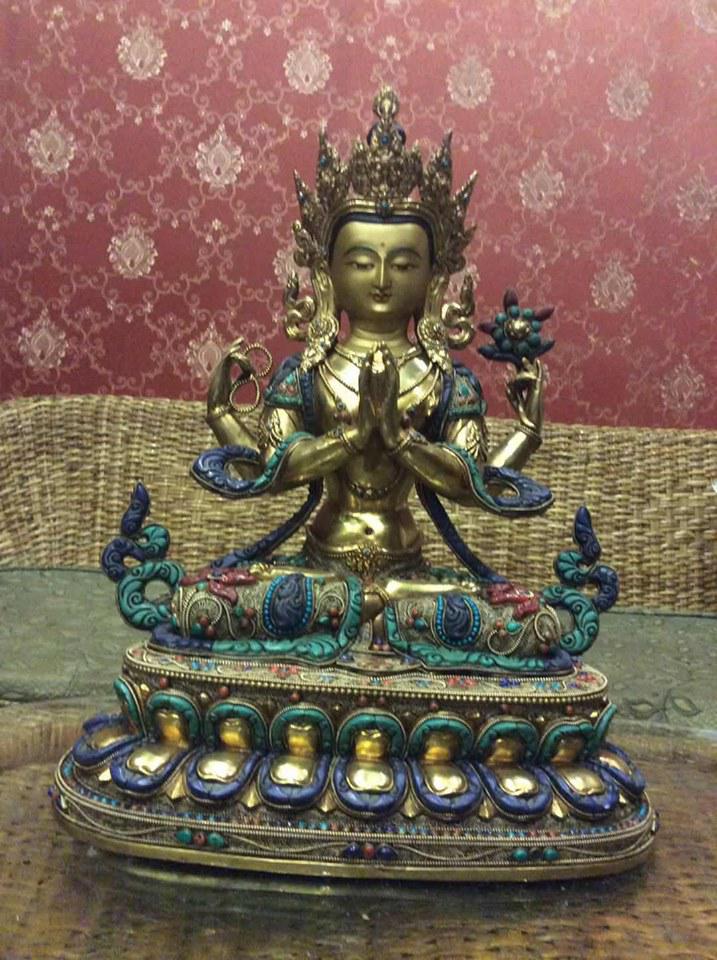 TÔN TƯỢNG QUAN ÂM TỨ THỦ 45CM