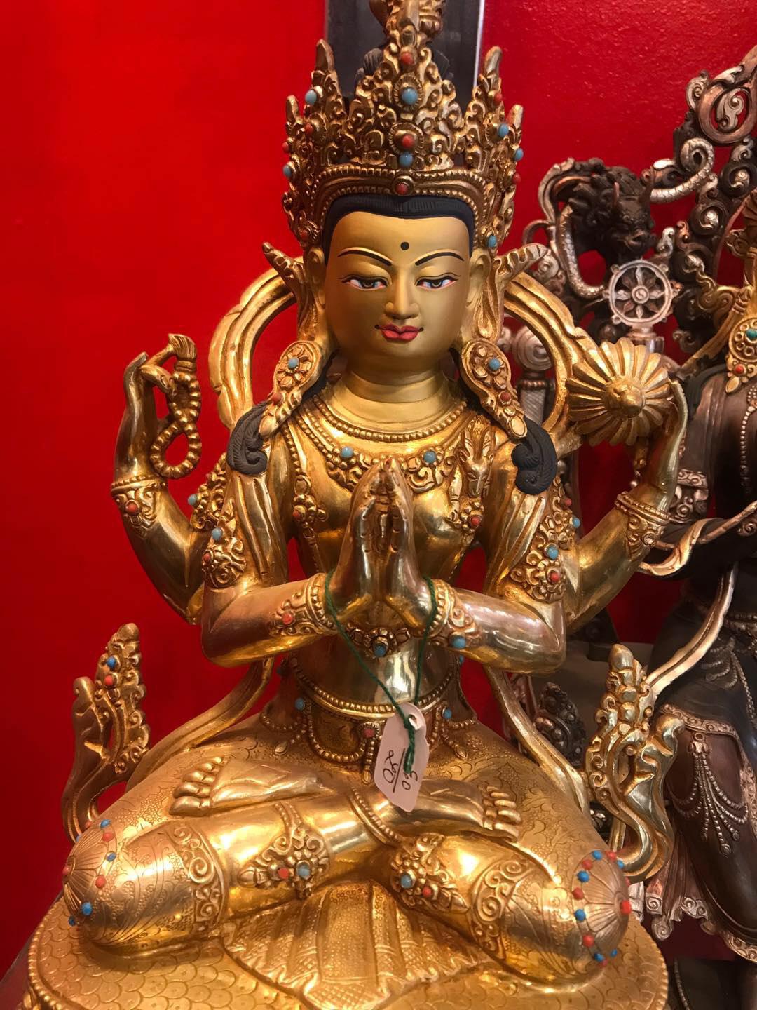 TÔN TƯỢNG QUAN ÂM TỨ THỦ 33CM