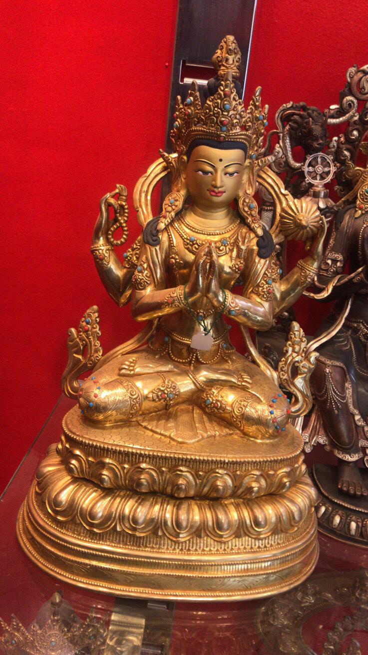 TÔN TƯỢNG QUAN ÂM TỨ THỦ 33CM