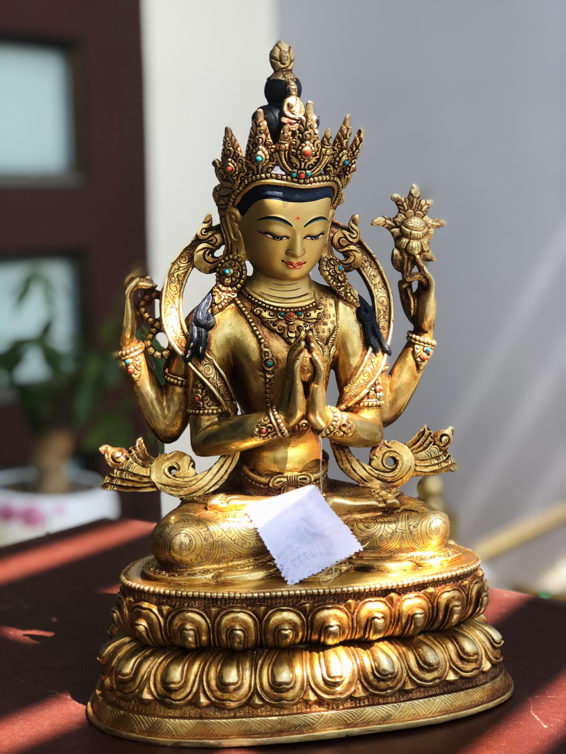TÔN TƯỢNG QUAN ÂM TỨ THỦ 33CM