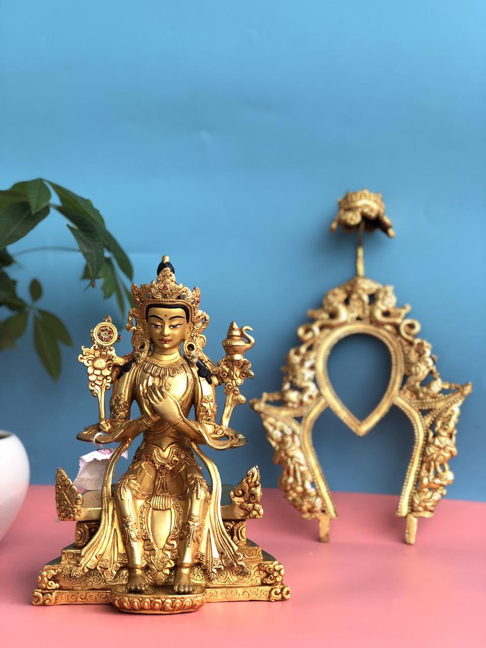 TÔN TƯỢNG PHẬT DI LẶC MẬT TÔNG NEPAL 31CM