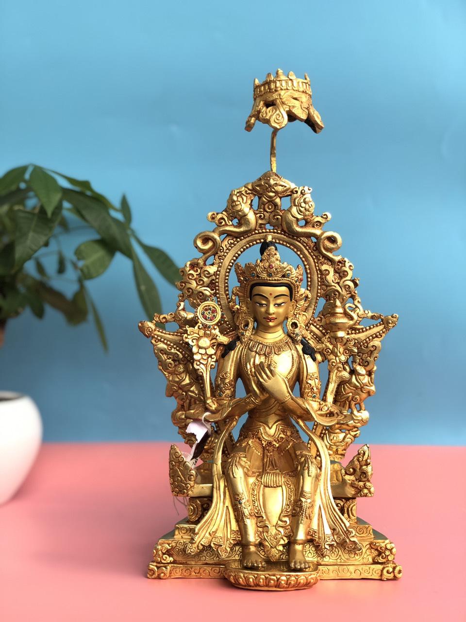TÔN TƯỢNG PHẬT DI LẶC MẬT TÔNG NEPAL 31CM