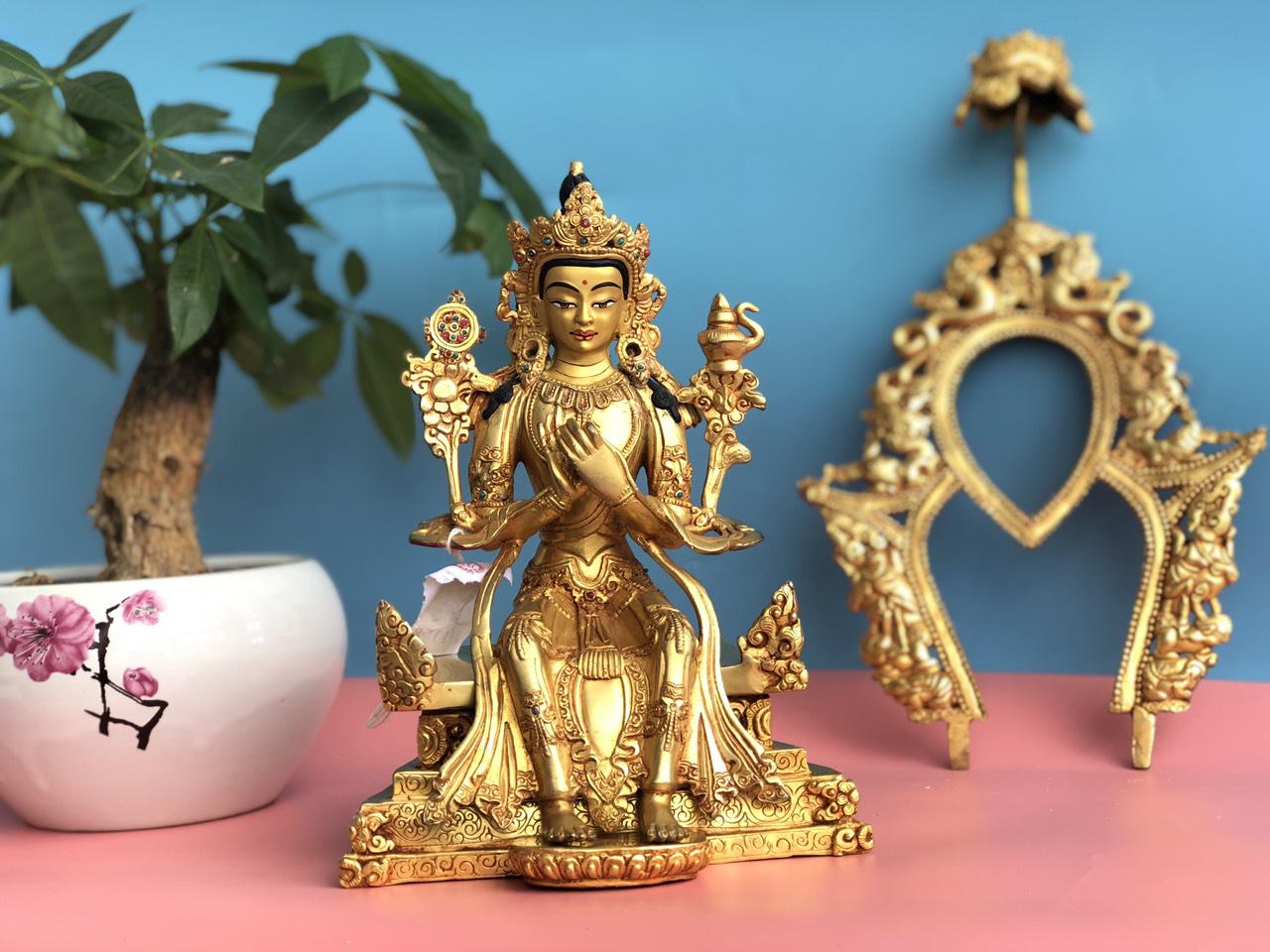 TÔN TƯỢNG PHẬT DI LẶC MẬT TÔNG NEPAL 31CM