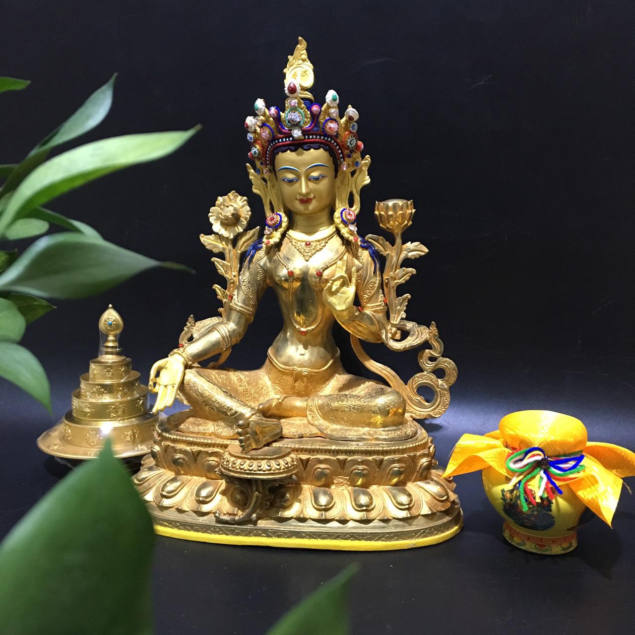 TÔN TƯỢNG TARA XANH TÂY TẠNG / GREEN TARA 45CM