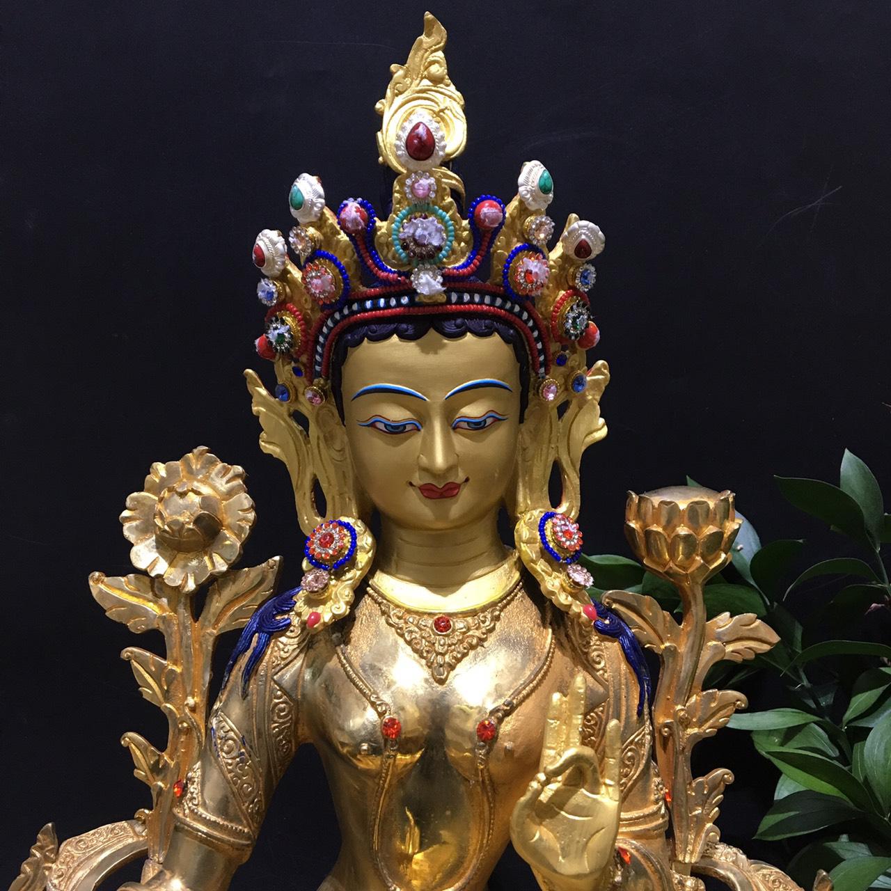TÔN TƯỢNG TARA XANH TÂY TẠNG / GREEN TARA 45CM