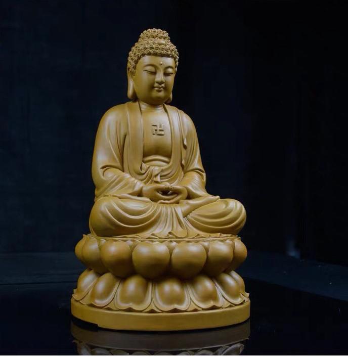 TÔN TƯỢNG A DI ĐÀ GỖ 40CM
