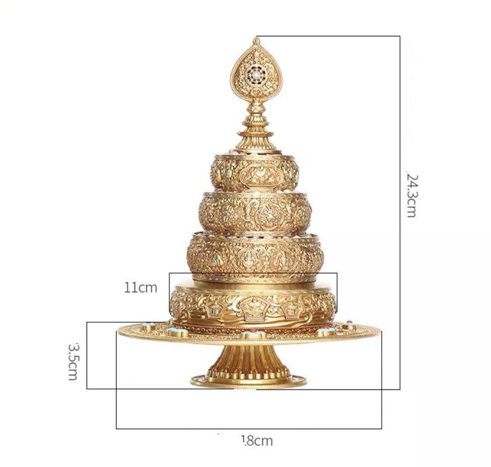 THÁP MANDALA ĐỒNG CAO CẤP 24CM
