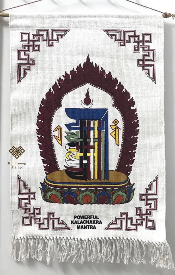 TRANH VẢI BIỂU TƯỢNG KALACHAKRA - 52x80cm