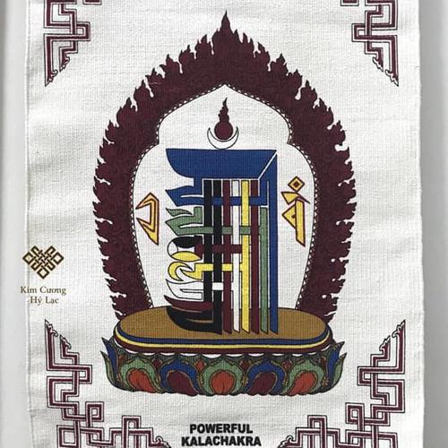 TRANH VẢI BIỂU TƯỢNG KALACHAKRA - 52x80cm