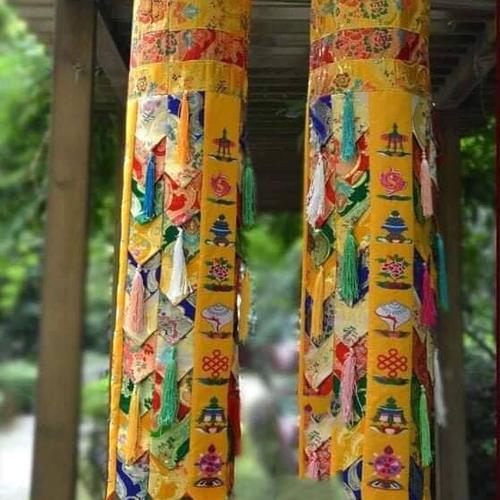 LỌNG THÊU 8 BIỂU TƯỢNG CÁT TƯỜNG VẢI GẤM 100x20CM