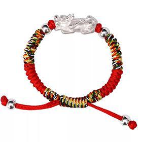 VÒNG TAY CHỈ NGŨ SĂC TỲ HƯU BẠC