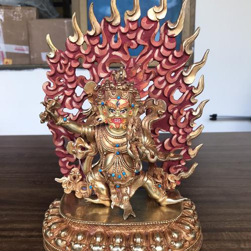 TÔN TƯỢNG ĐỨC KIM CƯƠNG THỦ -ĐỒNG MẠ VÀNG 24CM