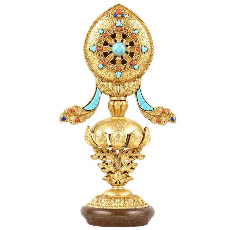 BÁT CÁT TƯỜNG ĐỒNG MẠ VÀNG 16CM