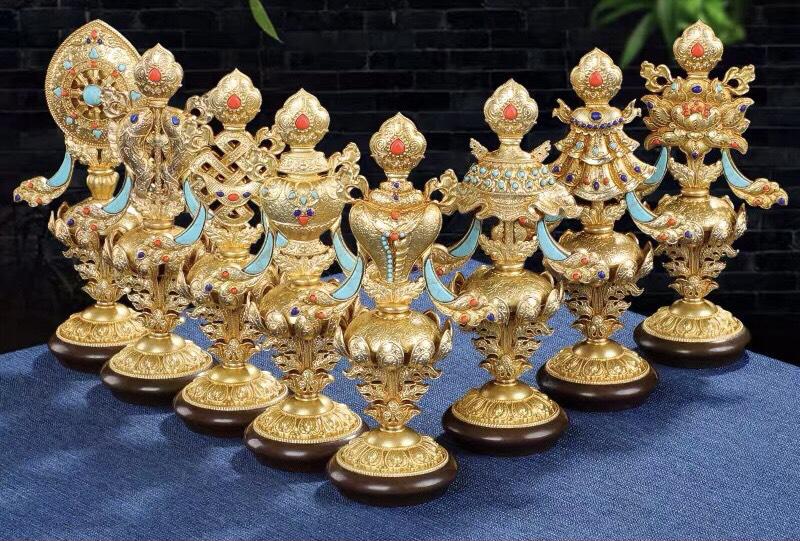 BÁT CÁT TƯỜNG ĐỒNG MẠ VÀNG 16CM