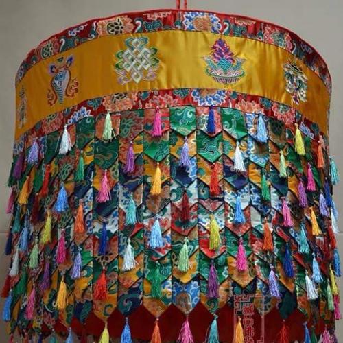 LỌNG BÁU THÊU BÁT CÁT TƯỜNG VẢI GẤM 100x80CM