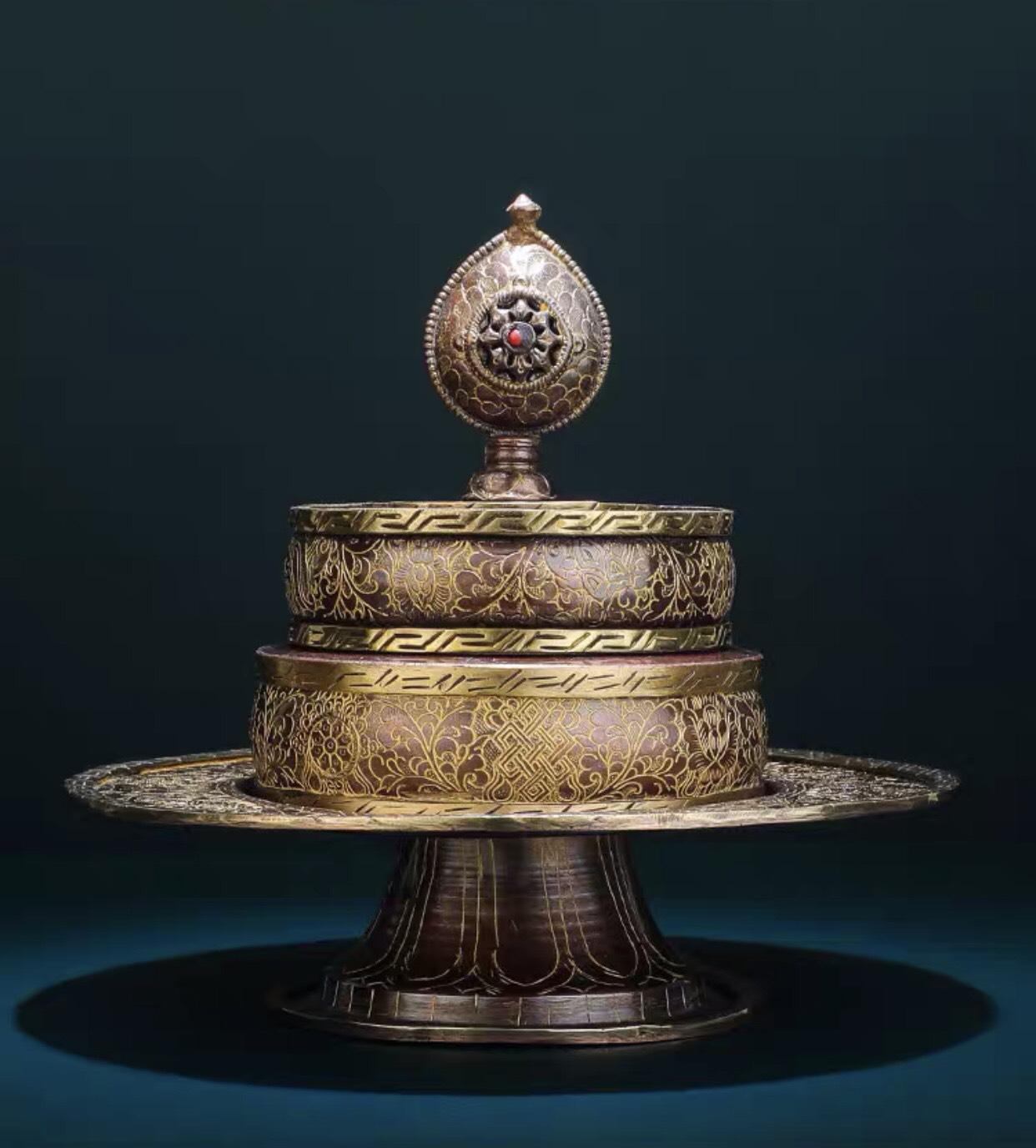 THÁP MANDALA ĐỒNG NÂU ( 24CM&29CM)