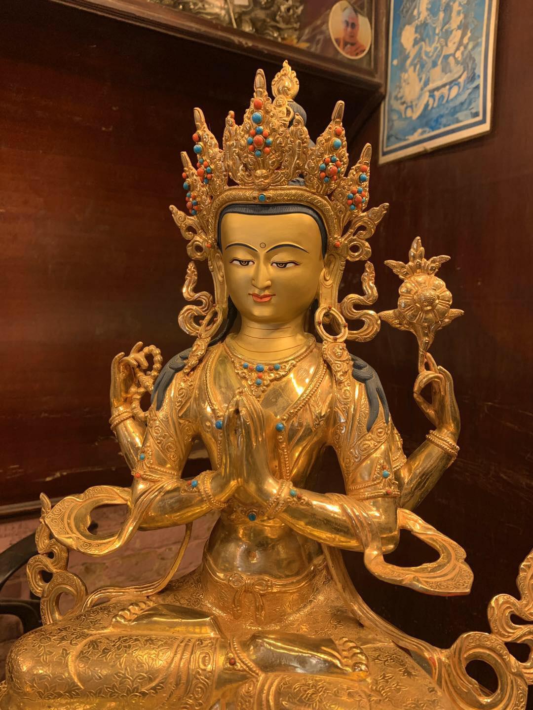 TÔN TƯỢNG QUAN ÂM TỨ THỦ 47CM