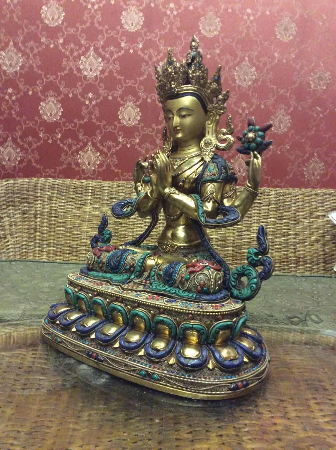 TÔN TƯỢNG QUAN ÂM TỨ THỦ 45CM