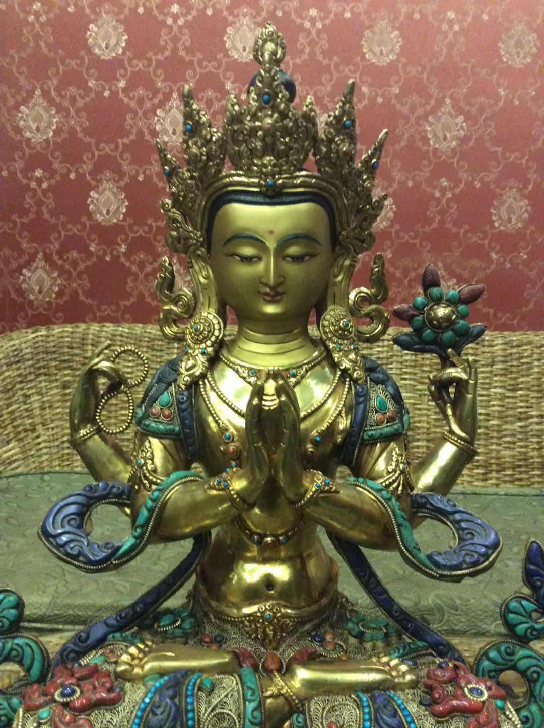 TÔN TƯỢNG QUAN ÂM TỨ THỦ 45CM