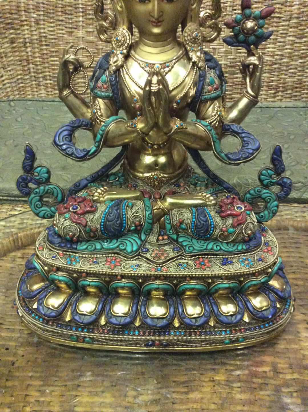 TÔN TƯỢNG QUAN ÂM TỨ THỦ 45CM