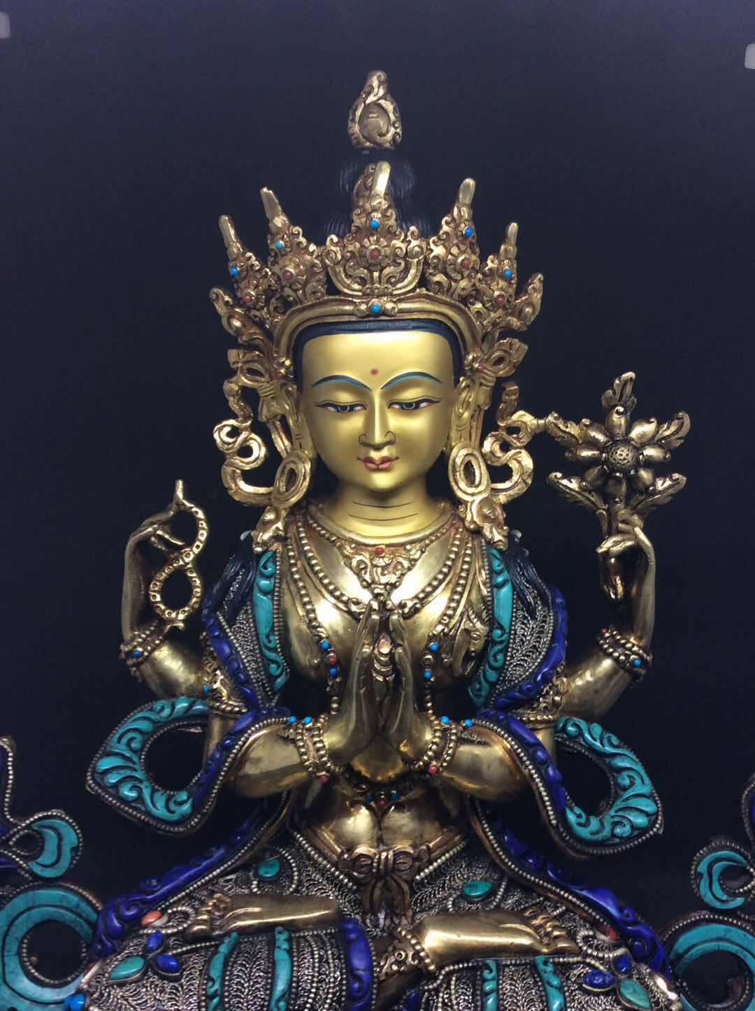TÔN TƯỢNG QUAN ÂM TỨ THỦ 33CM