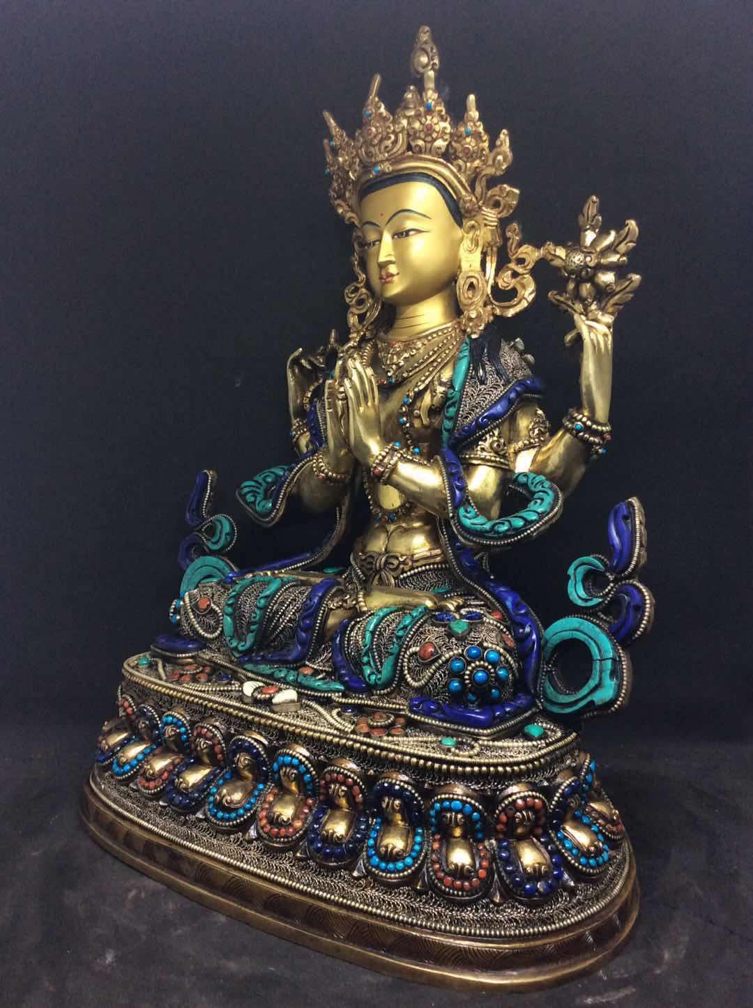 TÔN TƯỢNG QUAN ÂM TỨ THỦ 33CM