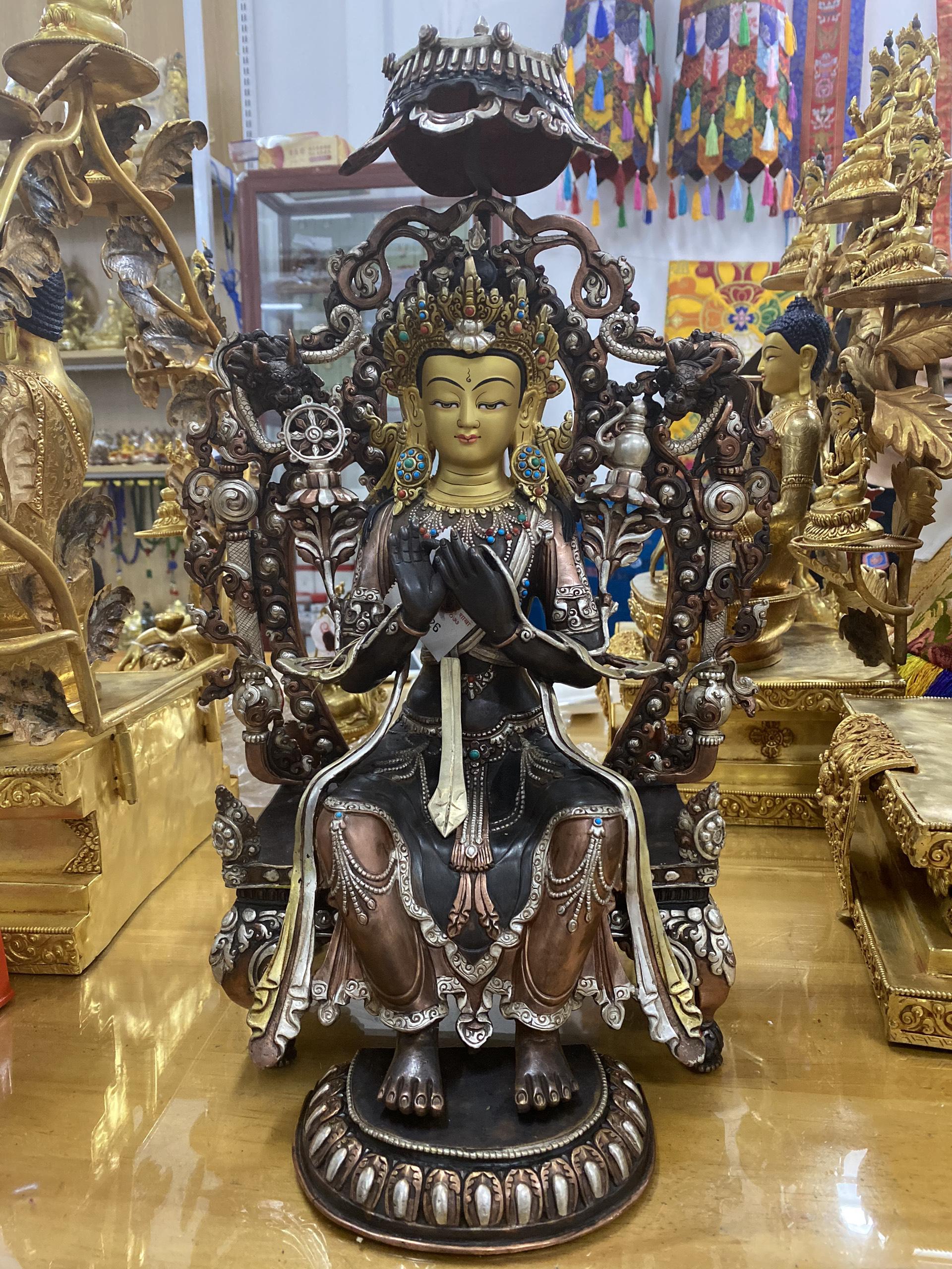 TÔN TƯỢNG PHẬT DI LẶC NEPAL 43CM