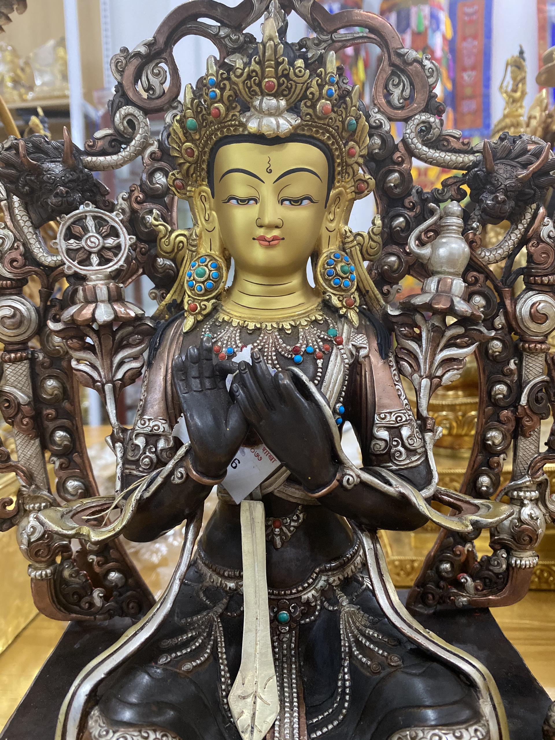 TÔN TƯỢNG PHẬT DI LẶC NEPAL 43CM