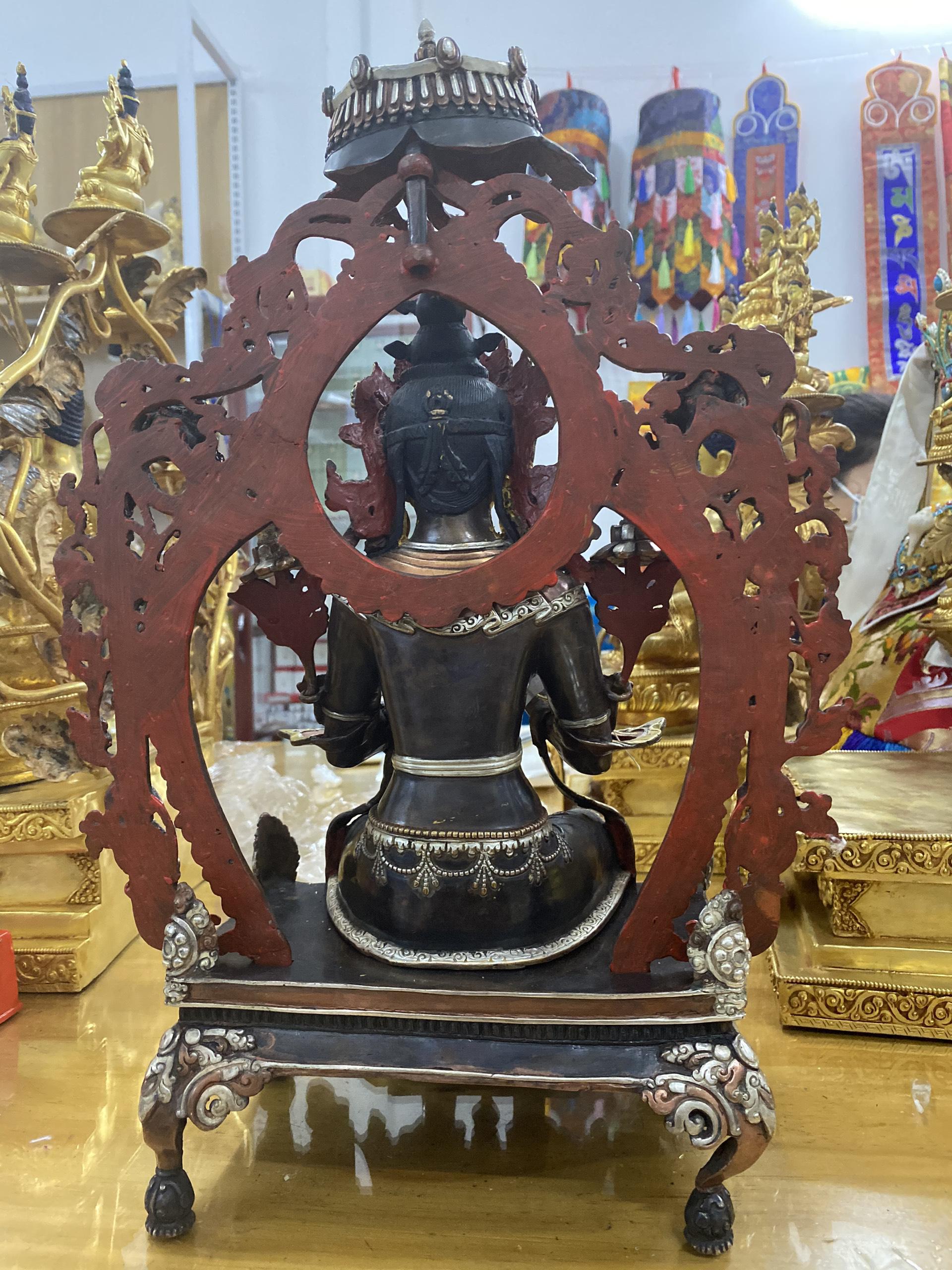 TÔN TƯỢNG PHẬT DI LẶC NEPAL 43CM