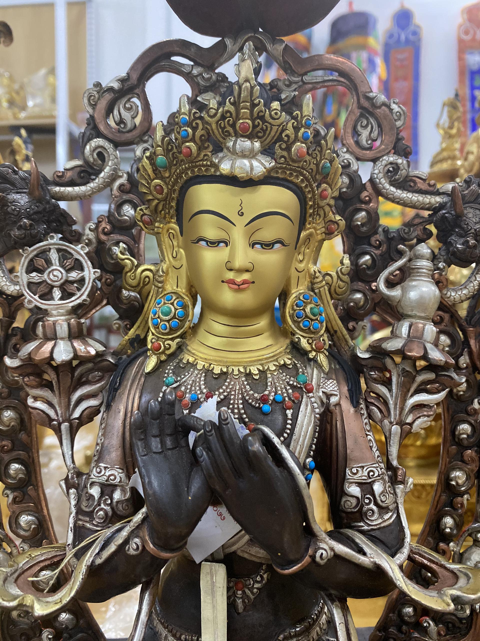 TÔN TƯỢNG PHẬT DI LẶC NEPAL 43CM