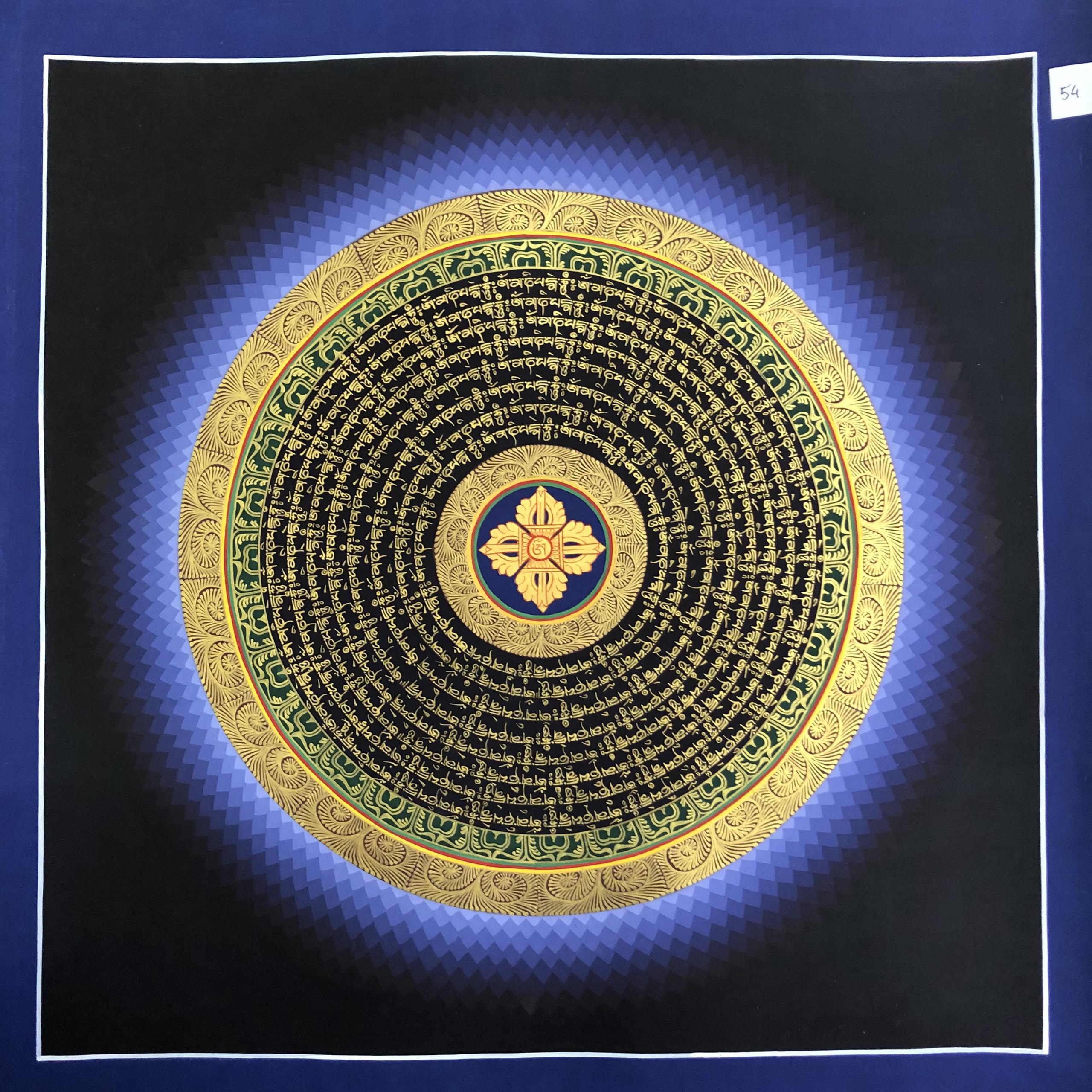 TRANH MANDALA OM MANI PEDME HUM VẼ TAY NEPAL 100% - 50x50cm