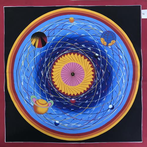 TRANH MANDALA OM MANI PEDME HUM VẼ TAY NEPAL 100% - 50x50cm