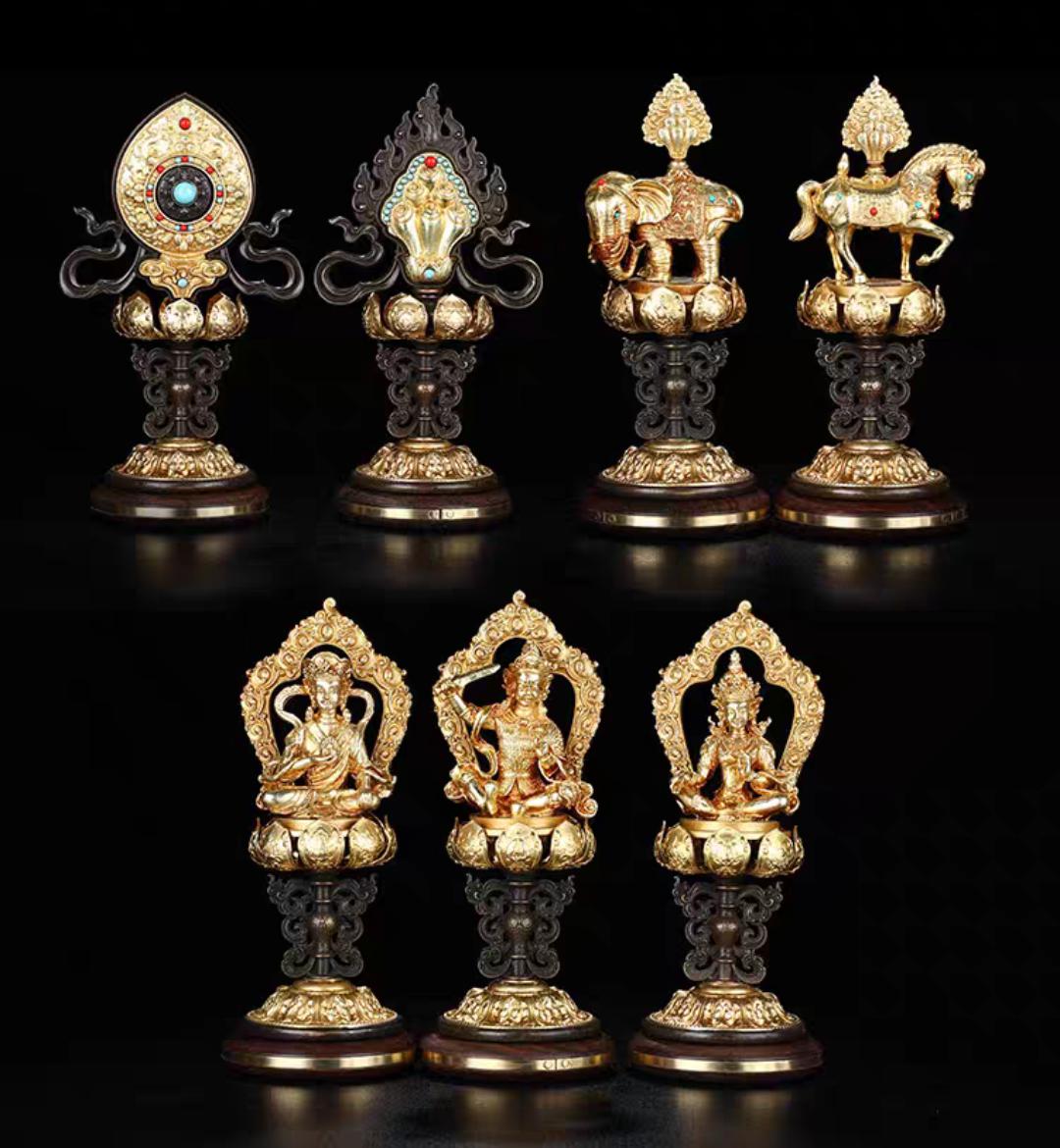BỘ THẤT BẢO LUÂN VƯƠNG ĐỒNG PHONG CÁCH CỔ 20CM