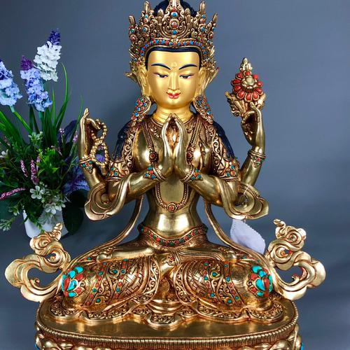 TÔN TƯỢNG QUAN ÂM TỨ THỦ 33CM
