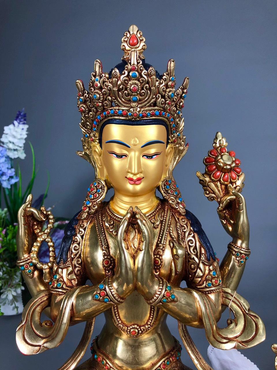 TÔN TƯỢNG QUAN ÂM TỨ THỦ 33CM
