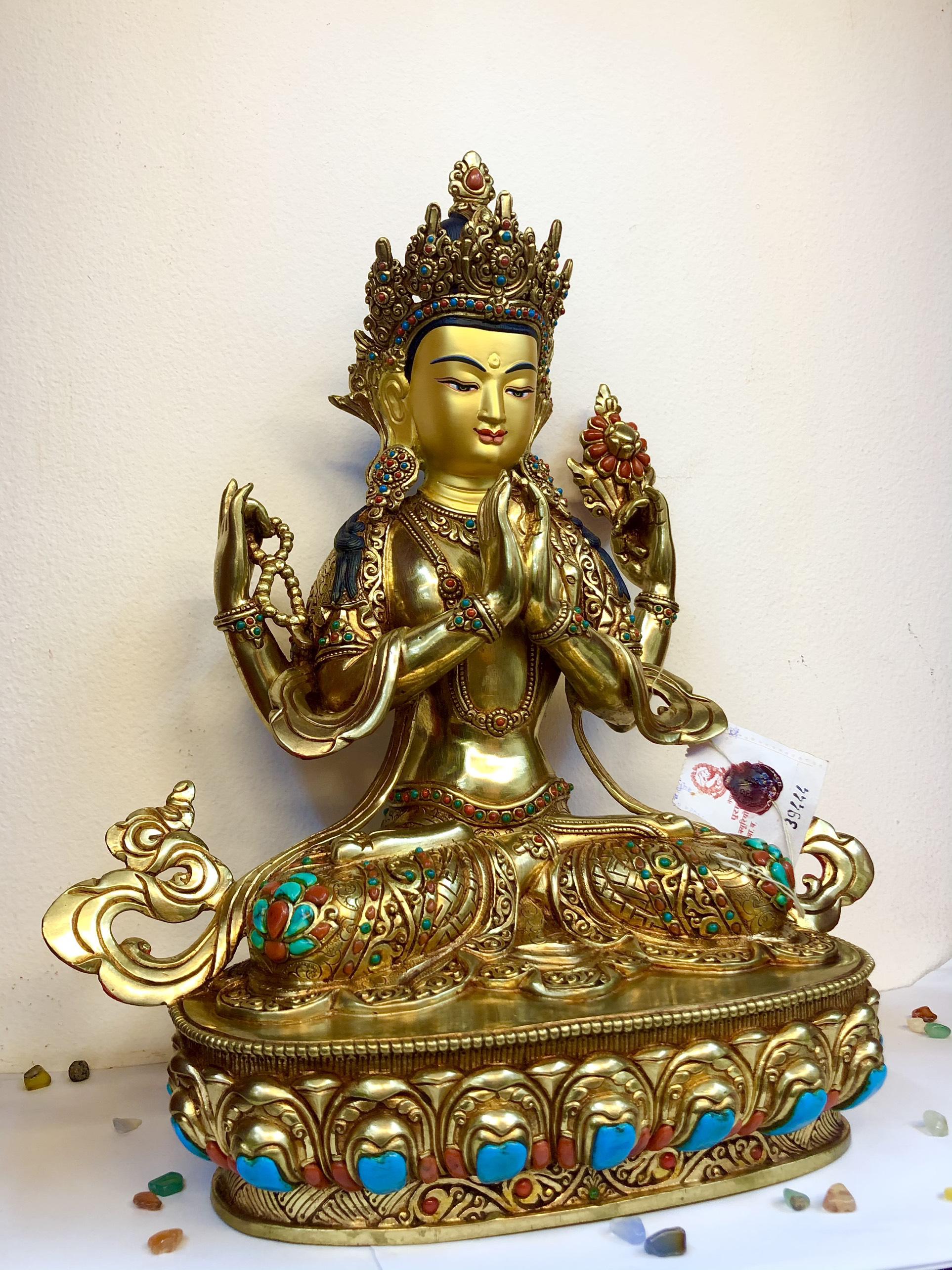 TÔN TƯỢNG QUAN ÂM TỨ THỦ 33CM