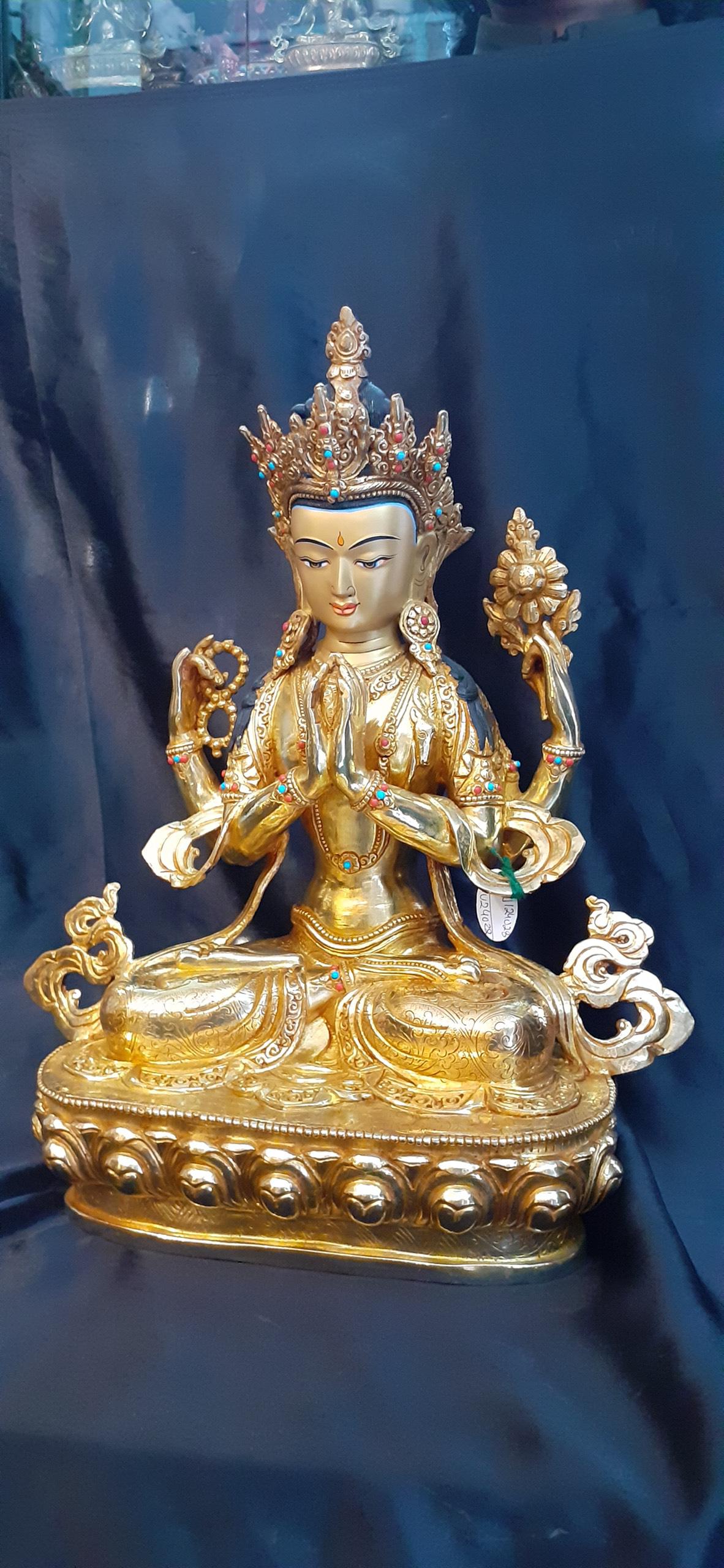 TÔN TƯỢNG QUAN ÂM TỨ THỦ 33CM