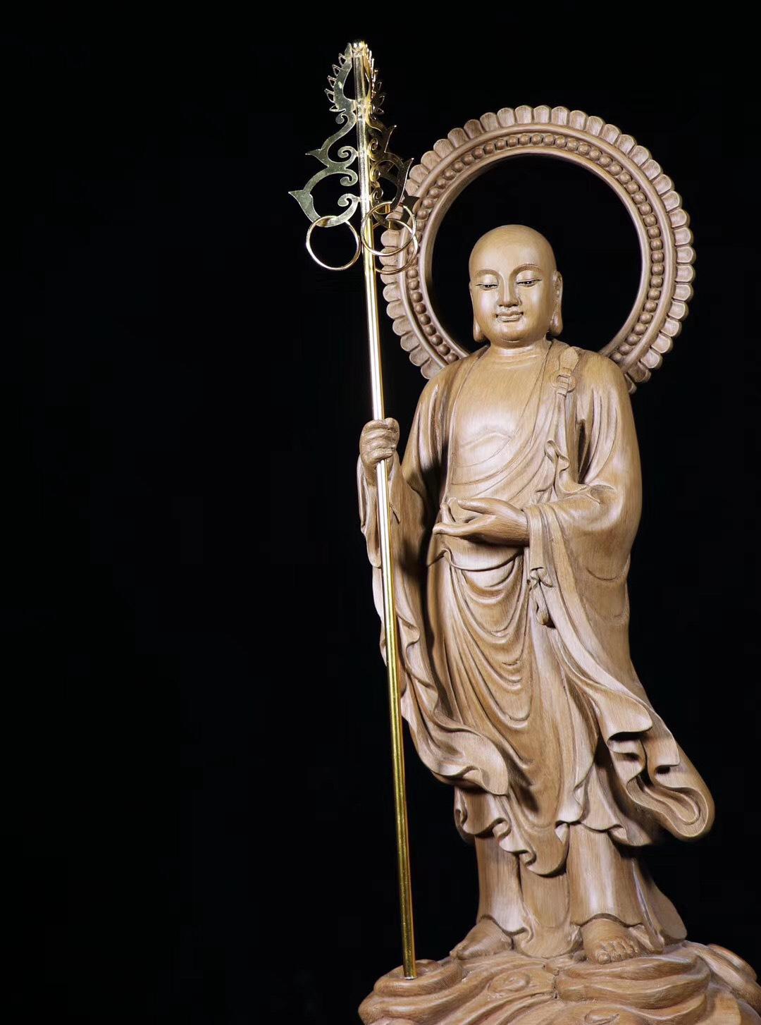 TÔN TƯỢNG ĐỨC ĐỊA TẠNG GỖ TRẦM 76CM