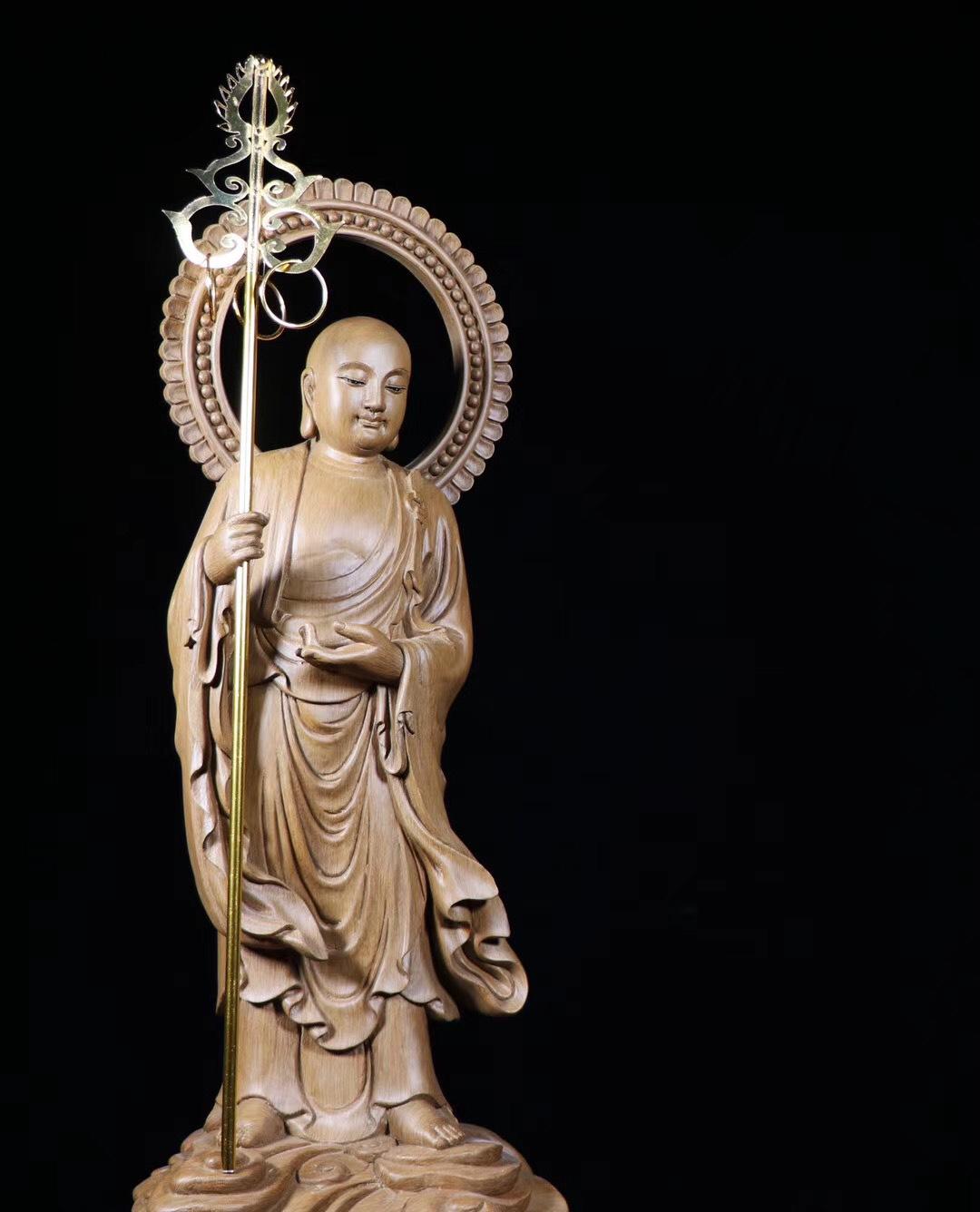 TÔN TƯỢNG ĐỨC ĐỊA TẠNG GỖ TRẦM 76CM