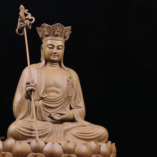 TÔN TƯỢNG ĐỨC ĐỊA TẠNG GỖ TRẦM 58CM