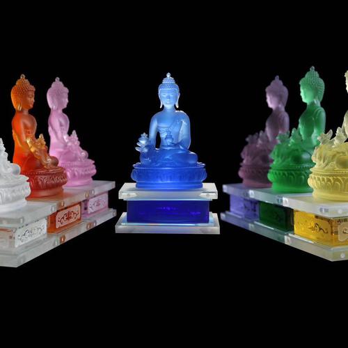 BỘ TƯỢNG ĐỨC PHẬT DƯỢC SƯ LƯU LY 12CM