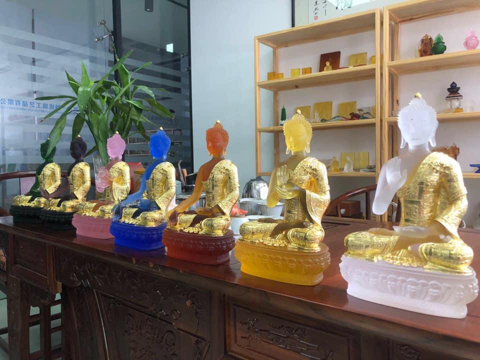 TÔN TƯỢNG ĐỨC PHẬT DƯỢC SƯ LƯU LY THẾP VÀNG 24K 32CM