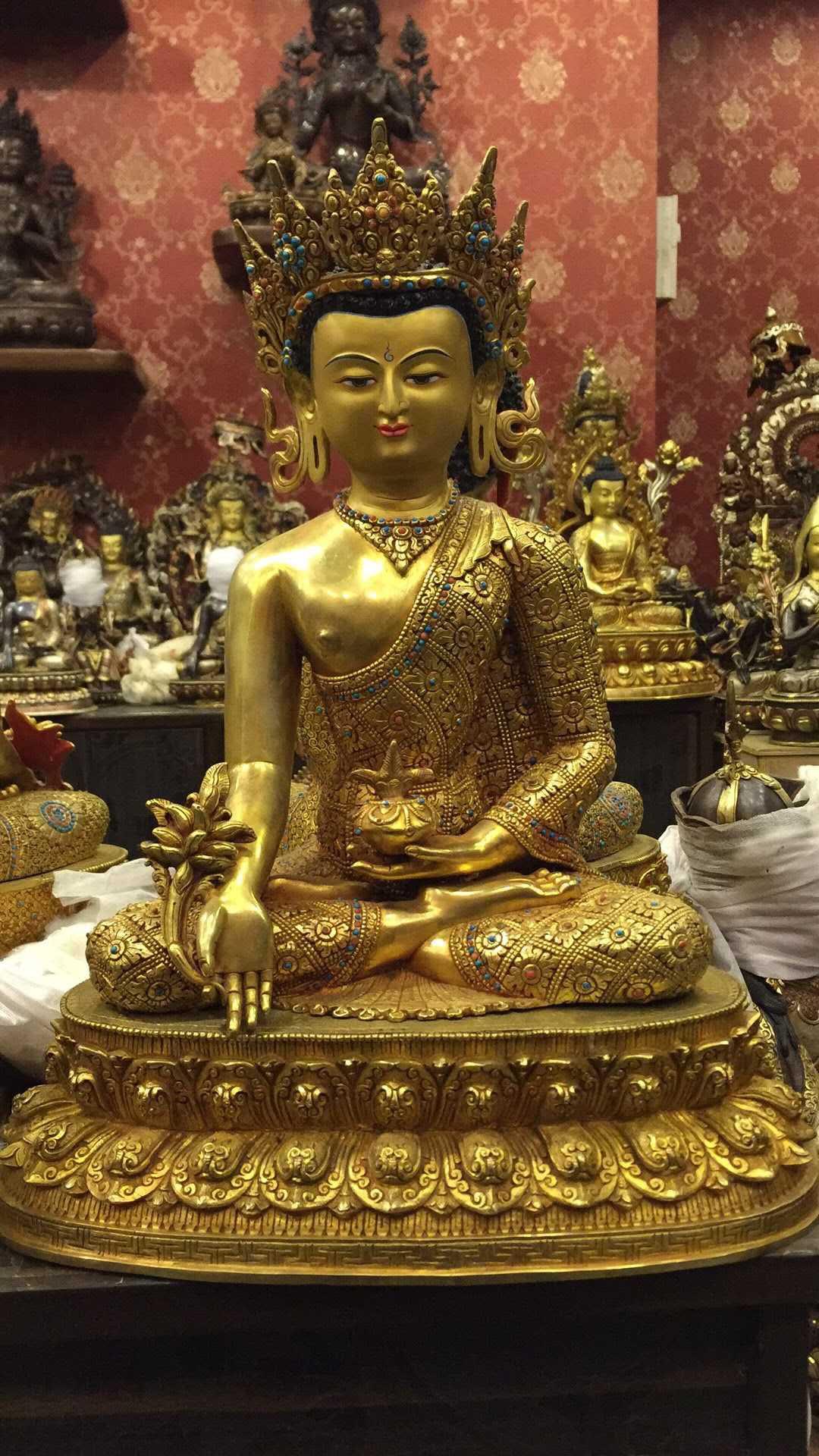 TÔN TƯỢNG ĐỨC PHẬT DƯỢC SƯ NEPAL 46CM