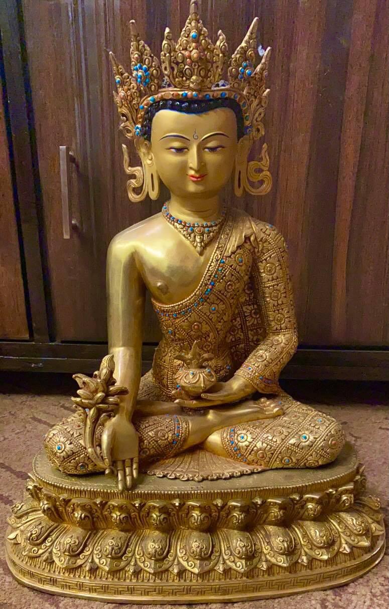 TÔN TƯỢNG ĐỨC PHẬT DƯỢC SƯ NEPAL 46CM