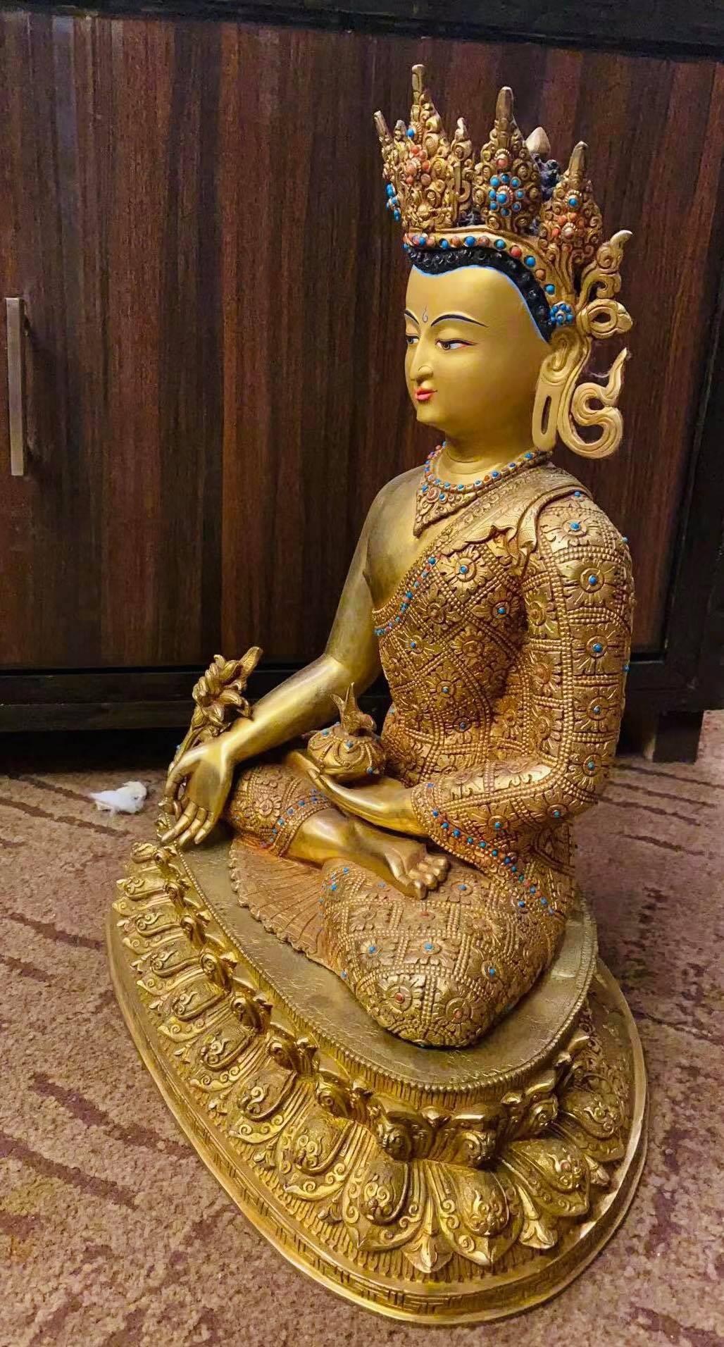 TÔN TƯỢNG ĐỨC PHẬT DƯỢC SƯ NEPAL 46CM