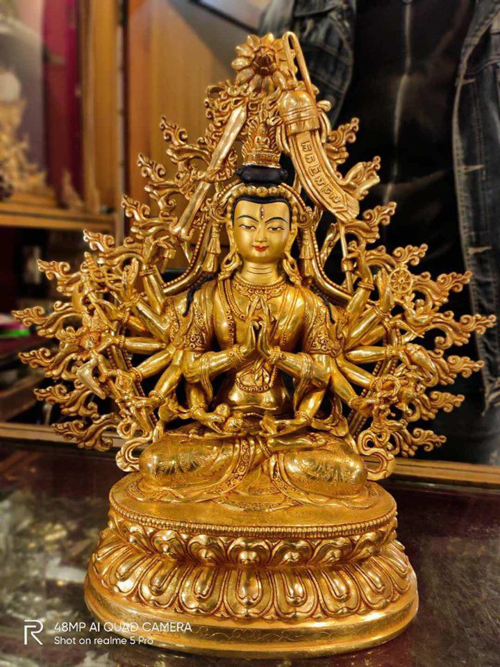 TÔN TƯỢNG ĐỨC CHUẨN ĐỀ PHẬT MẪU NEPAL 41CM