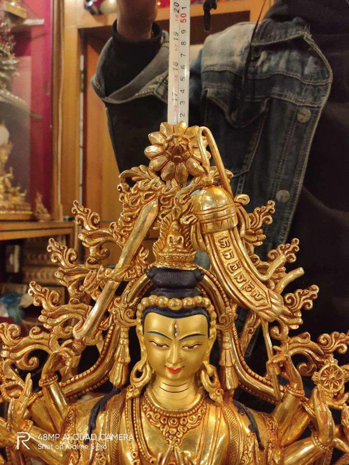 TÔN TƯỢNG ĐỨC CHUẨN ĐỀ PHẬT MẪU NEPAL 41CM