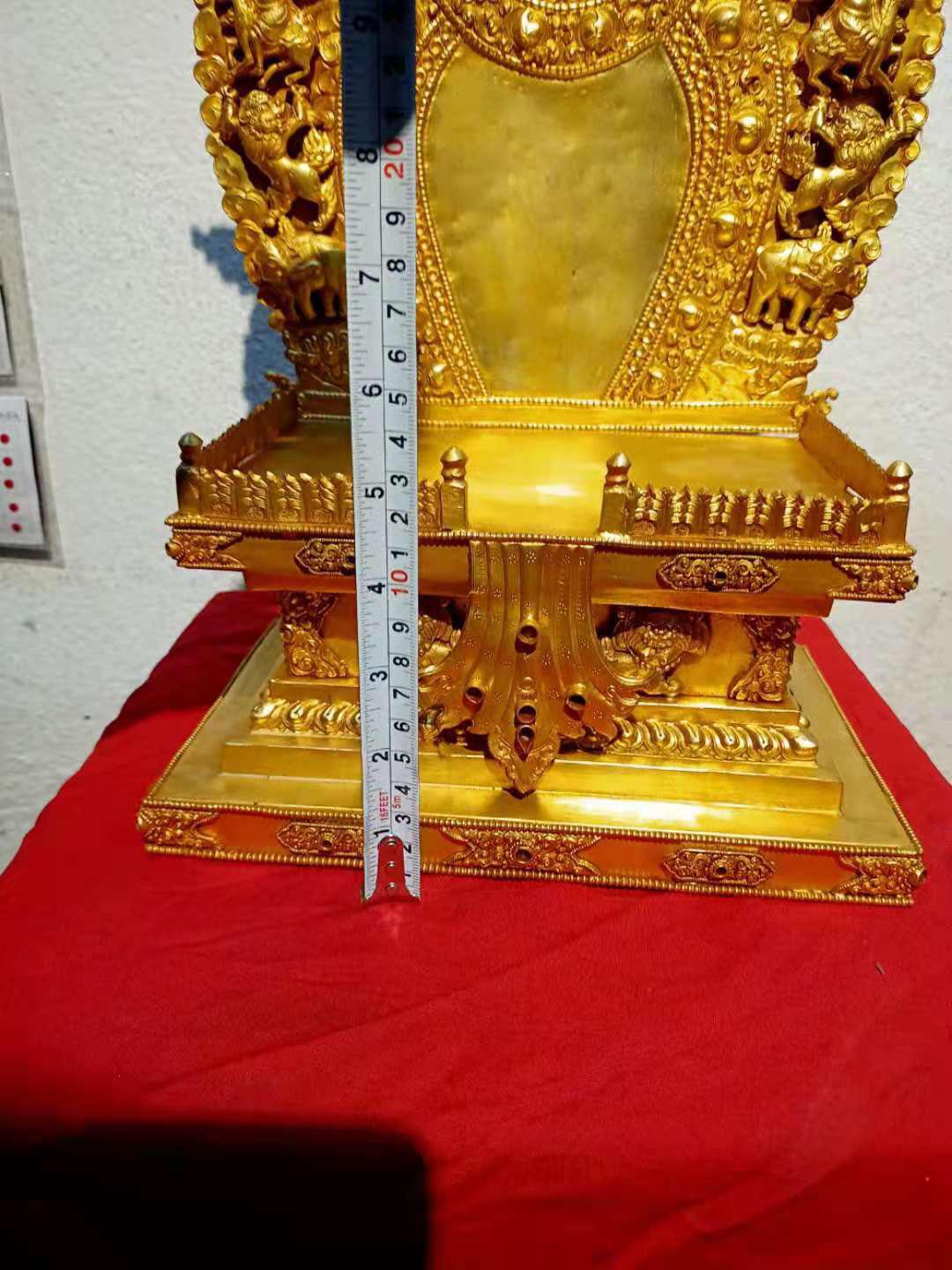 ĐẾ TƯỢNG -ĐỒNG MẠ VÀNG 44CM