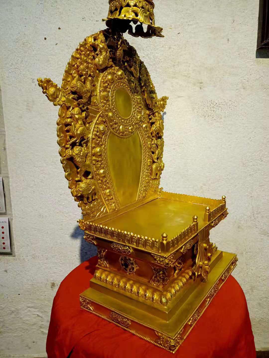 ĐẾ TƯỢNG -ĐỒNG MẠ VÀNG 44CM