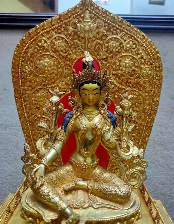 ĐẾ TƯỢNG ĐỒNG MẠ VÀNG 44CM